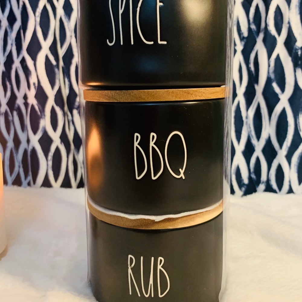 Rae Dunn Black Spice BBQ Rub Canister
